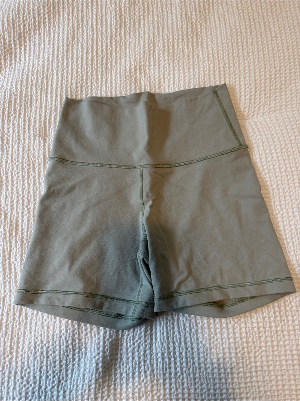 TNA Olive Green High-Waist Bike Shorts